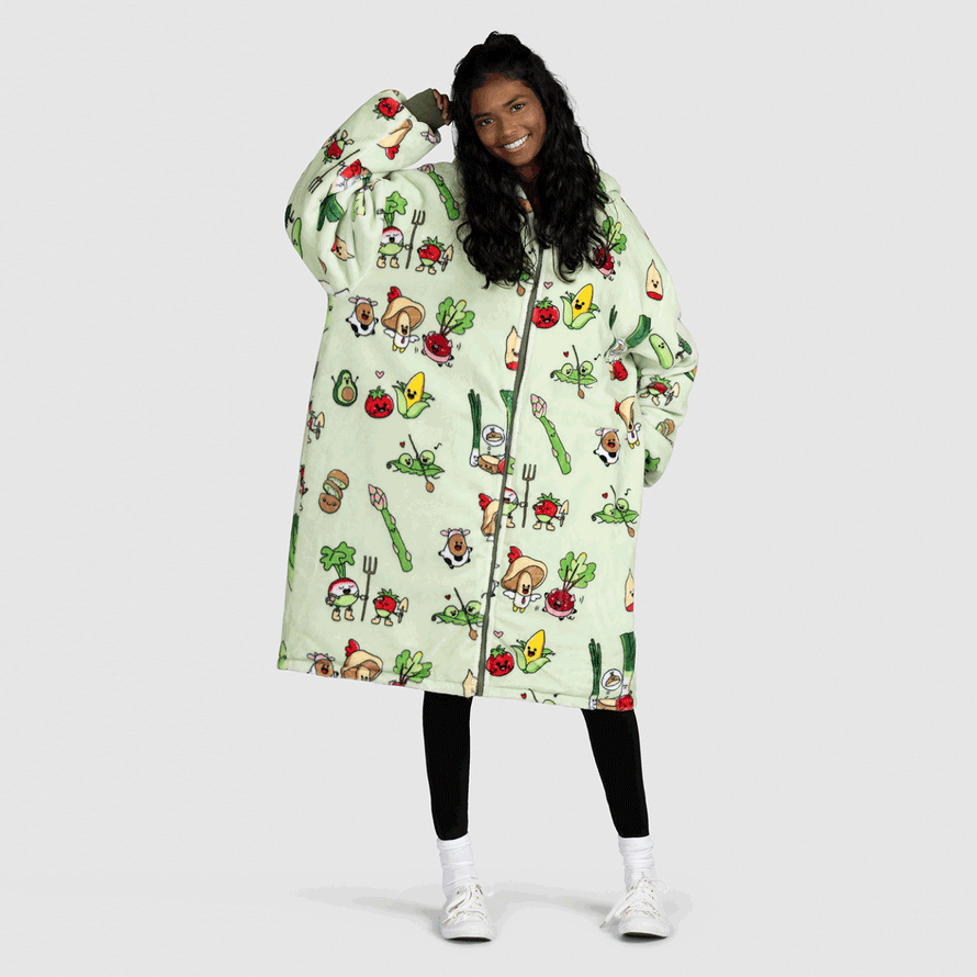 Fruit & Veg Zip Through Outdoor Oodie