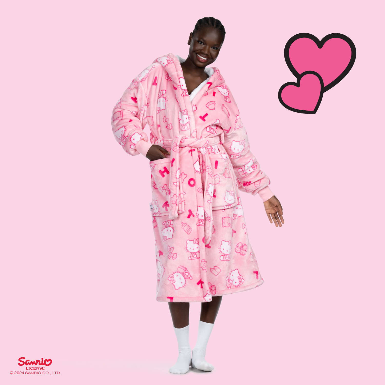 Hello Kitty Sherpa Robe Licensed – The Oodie EU - Main Image