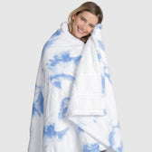 The Oodie Blue Tie-Dye Blanket