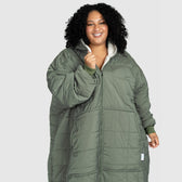 Khaki Zip Through Outdoor Oodie